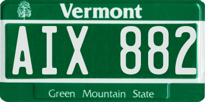 VT license plate AIX882