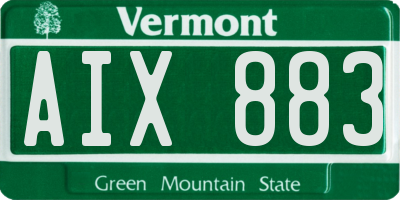 VT license plate AIX883