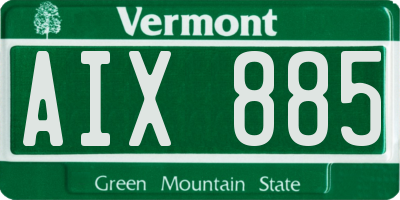VT license plate AIX885