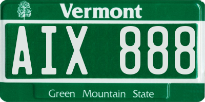 VT license plate AIX888