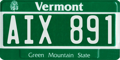 VT license plate AIX891