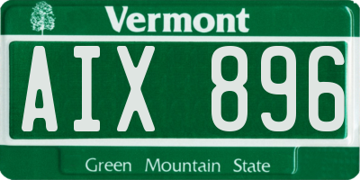 VT license plate AIX896