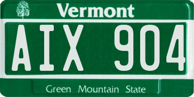 VT license plate AIX904