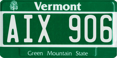 VT license plate AIX906