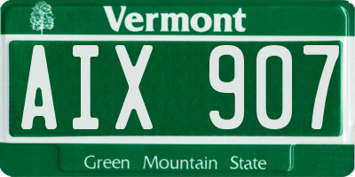 VT license plate AIX907