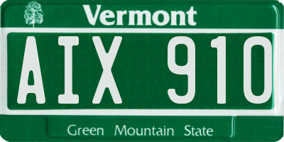 VT license plate AIX910