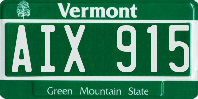 VT license plate AIX915