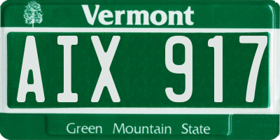 VT license plate AIX917