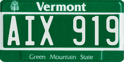 VT license plate AIX919