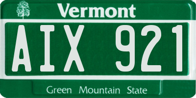 VT license plate AIX921