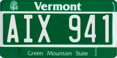 VT license plate AIX941