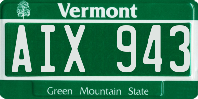 VT license plate AIX943