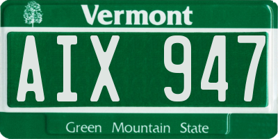 VT license plate AIX947