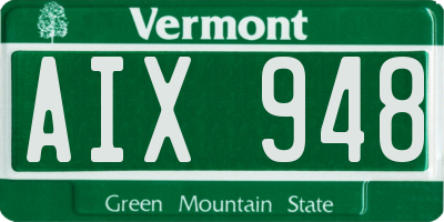 VT license plate AIX948