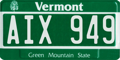 VT license plate AIX949
