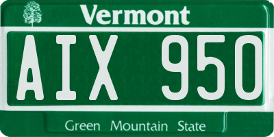 VT license plate AIX950