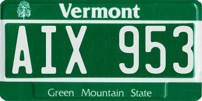 VT license plate AIX953