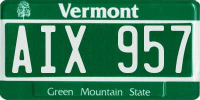 VT license plate AIX957