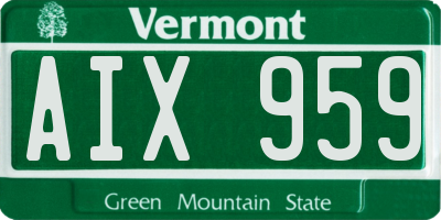 VT license plate AIX959