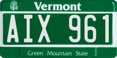 VT license plate AIX961