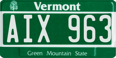 VT license plate AIX963