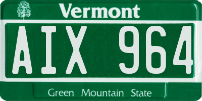 VT license plate AIX964