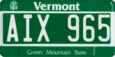 VT license plate AIX965