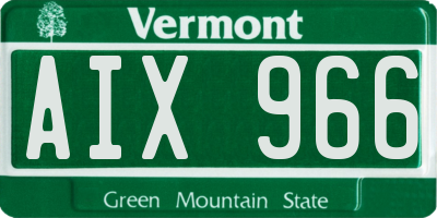 VT license plate AIX966