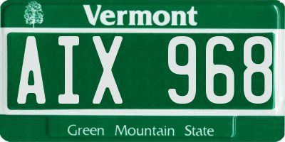 VT license plate AIX968