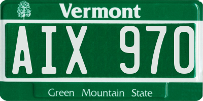 VT license plate AIX970