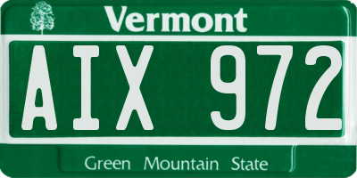 VT license plate AIX972