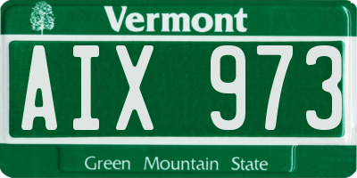 VT license plate AIX973
