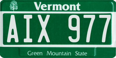 VT license plate AIX977