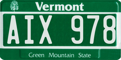 VT license plate AIX978