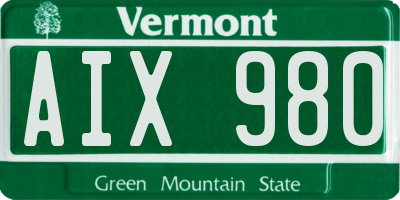 VT license plate AIX980