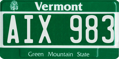 VT license plate AIX983