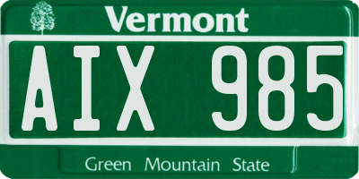VT license plate AIX985