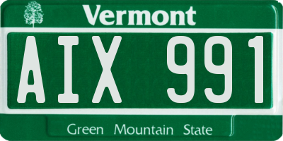 VT license plate AIX991