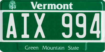 VT license plate AIX994