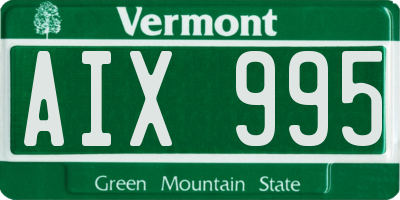 VT license plate AIX995
