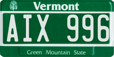 VT license plate AIX996