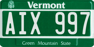 VT license plate AIX997