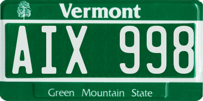 VT license plate AIX998