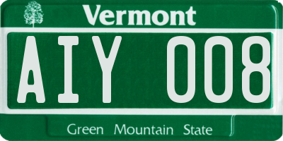 VT license plate AIY008