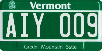 VT license plate AIY009