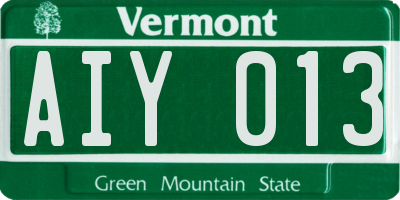 VT license plate AIY013