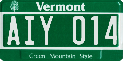 VT license plate AIY014