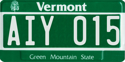 VT license plate AIY015