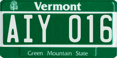 VT license plate AIY016