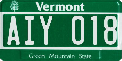 VT license plate AIY018